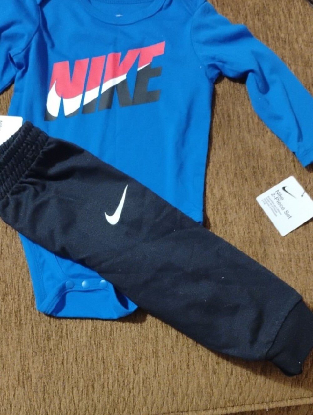 Nike Blue Bodysuit with Black Jogger Pants - Red & White Logo - Picture 2 of 6